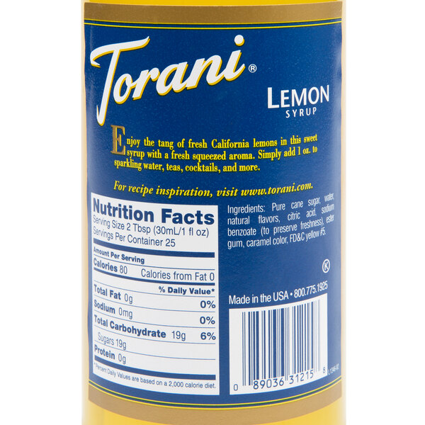 Torani 750 mL Lemon Flavoring / Fruit Syrup