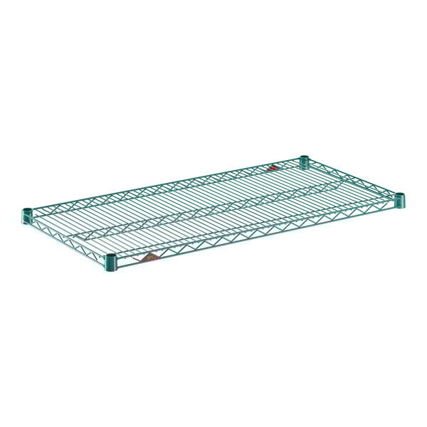 A green wire shelf measuring 21 inches by 42 inches.