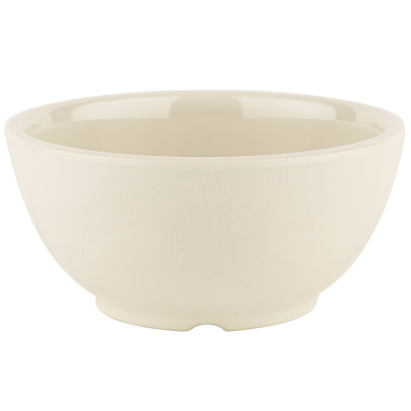 A Diamond Ivory melamine bowl with a white background.