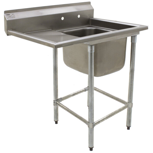 A stainless steel Eagle Group 1 compartment sink with a left drainboard.