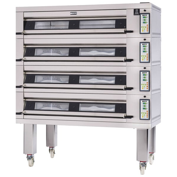 A Doyon Artisan deck oven with four stone decks and 12 pan capacity.
