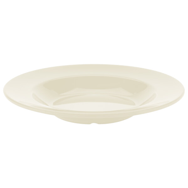 A white bowl with a rim.