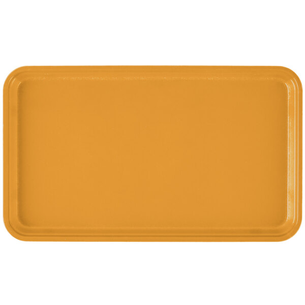 A yellow rectangular Cambro tray.