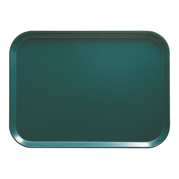 A green tray on a white background.
