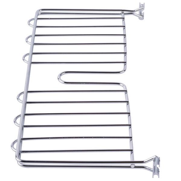 a metal rack with a hook