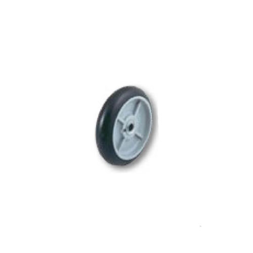 A black wheel with a grey rim.