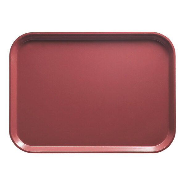 A red rectangular Cambro tray.