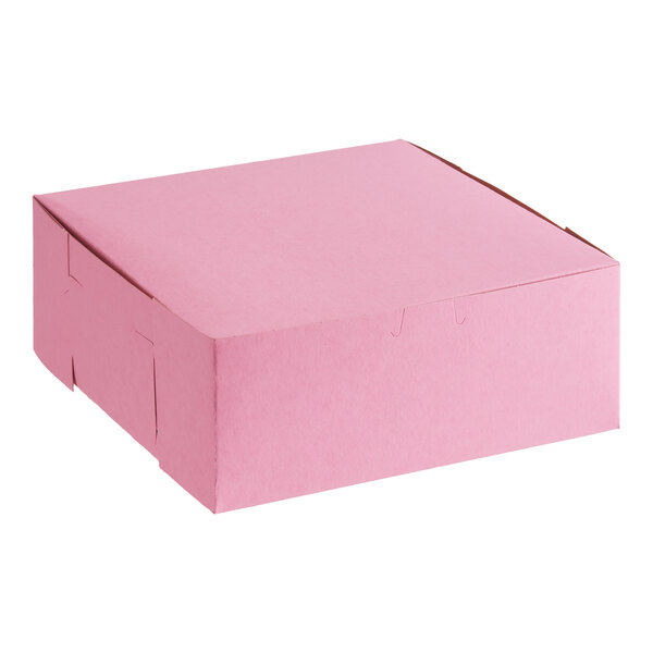 10" x 10" x 4" Pink Customizable Cake / Bakery Box - 100/Bundle