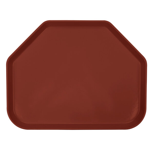 A red rectangular tray with a white background.