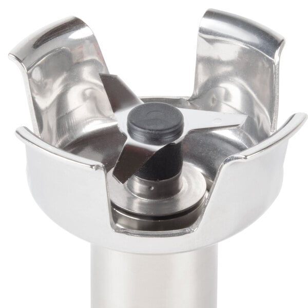 A Robot Coupe bell cover assembly with a removable metal blade on a white background.