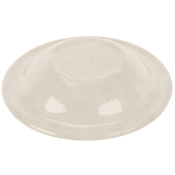 A white Santa Fe ironstone bowl with a white background.