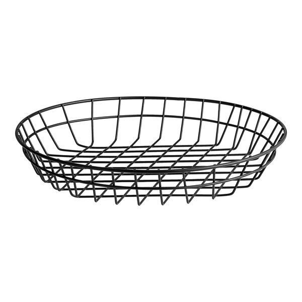An American Metalcraft black wire basket with a handle.