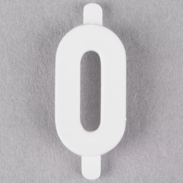 a white number with a cut out in the middle