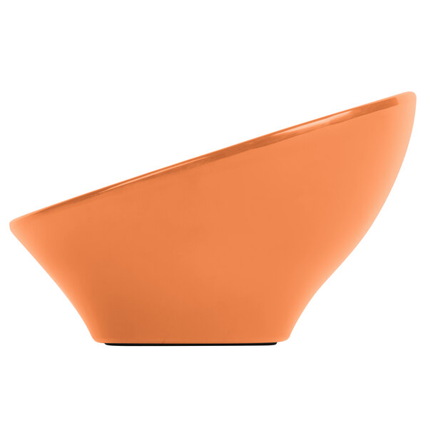 An orange Elite Global Solutions Pappasan melamine bowl.