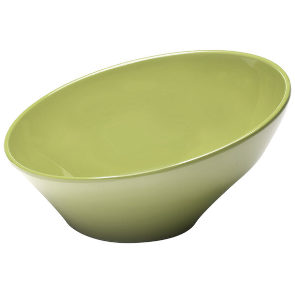 An Elite Global Solutions weeping willow green melamine bowl.