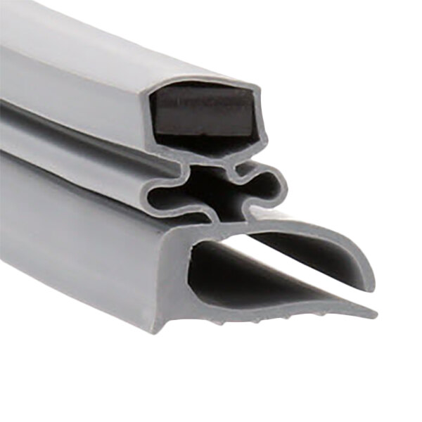A grey plastic and black magnetic rubber door gasket.