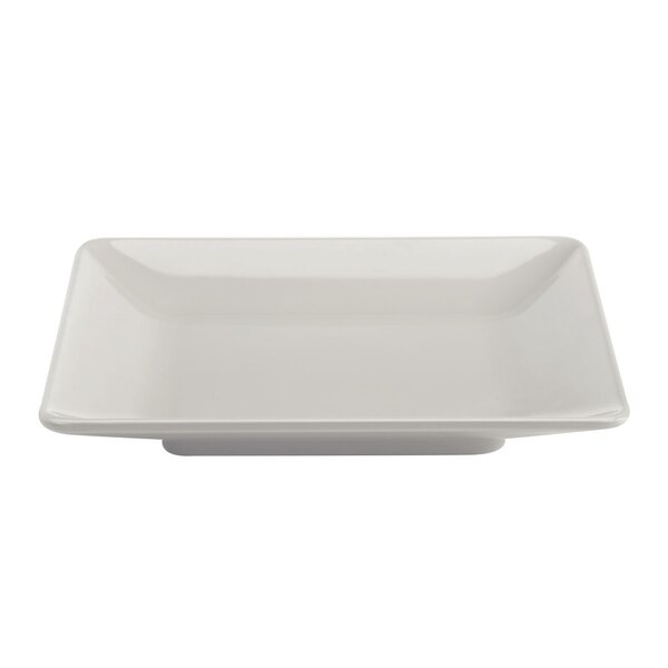 An Elite Global Solutions white square melamine plate.