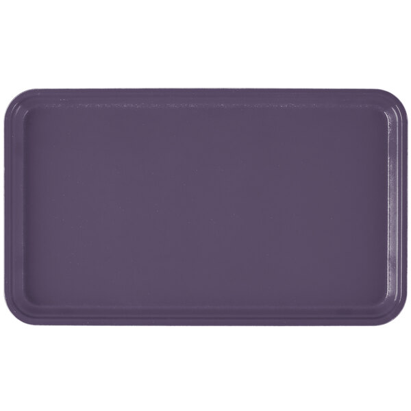 A purple rectangular Cambro tray with a white border.