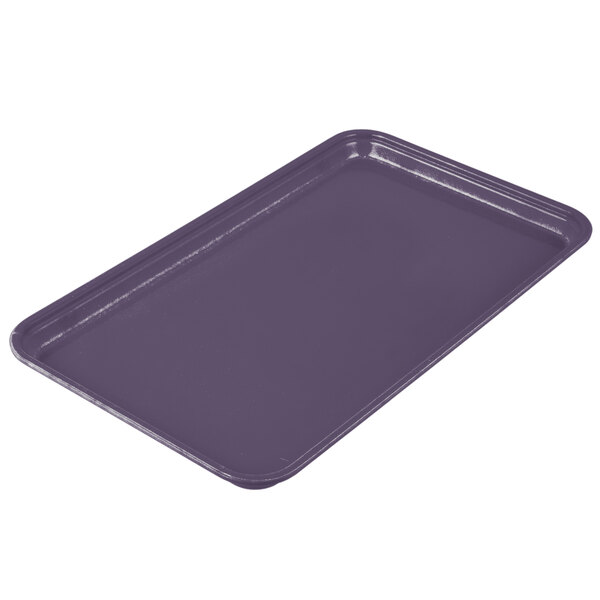 A purple rectangular Cambro fiberglass tray.