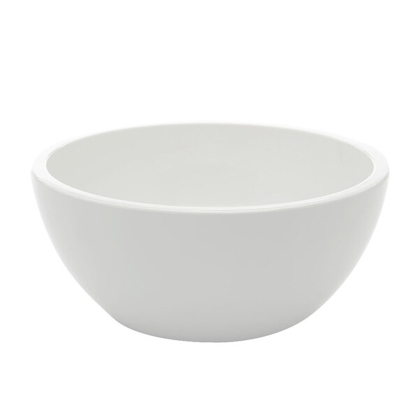 An Elite Global Solutions Belize white melamine bowl.