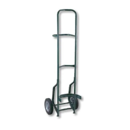 A green Harper hand truck with wheels.