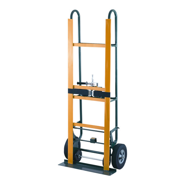 A Harper hand truck with wheels and a handle.