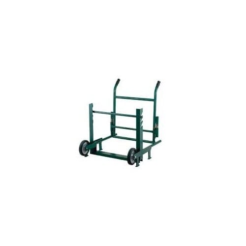 A green Harper hand truck with wheels.