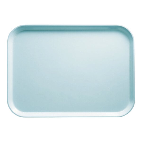 A light blue rectangular tray with a white border.