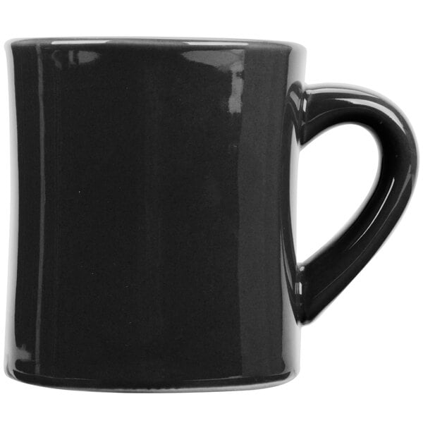 A black CAC Venice Hartford mug with a handle.