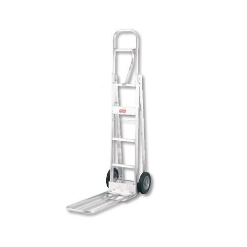 A silver Harper hand truck with loop handle and solid rubber wheels.