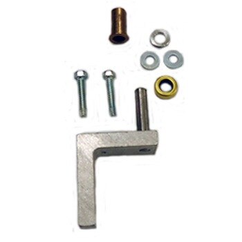 A True bottom door hinge kit metal corner with screws and nuts.