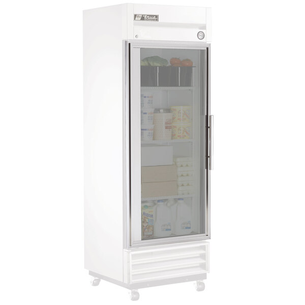 A True stainless steel left hinged glass door for refrigeration equipment.