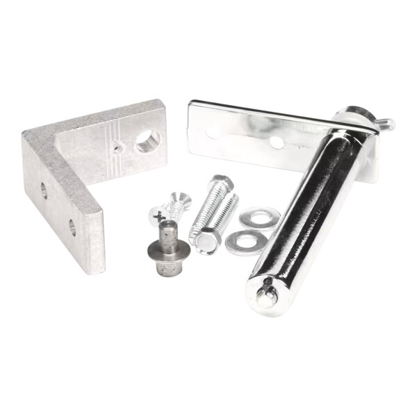 A True stainless steel top right hinge kit with screws and bolts.