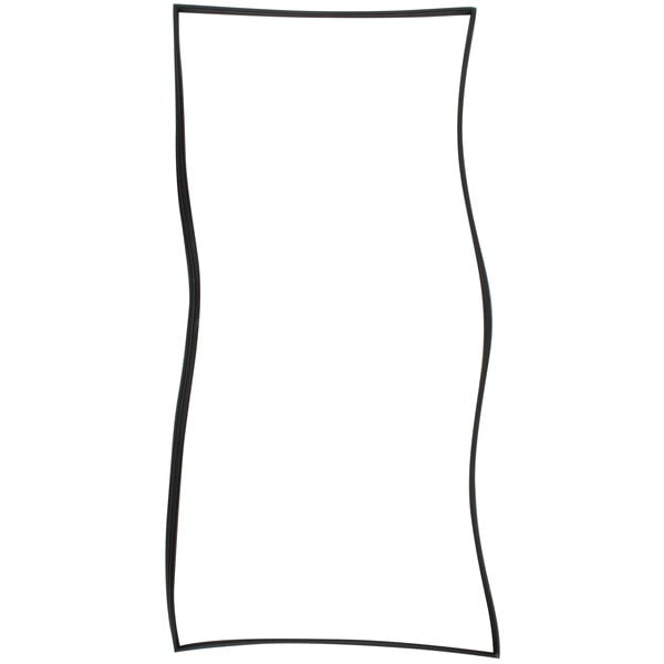 A black rectangular magnetic door gasket with a curved edge.