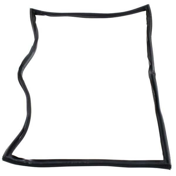 A black rubber magnetic door gasket for a True refrigerator with a white background.