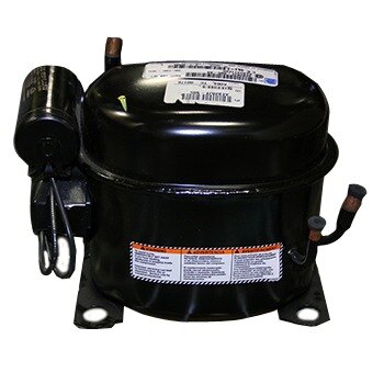 A black True 1/3 hp Compressor with a white label.