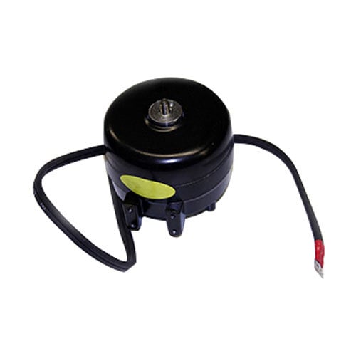 A black round True condenser fan motor with a black cord.