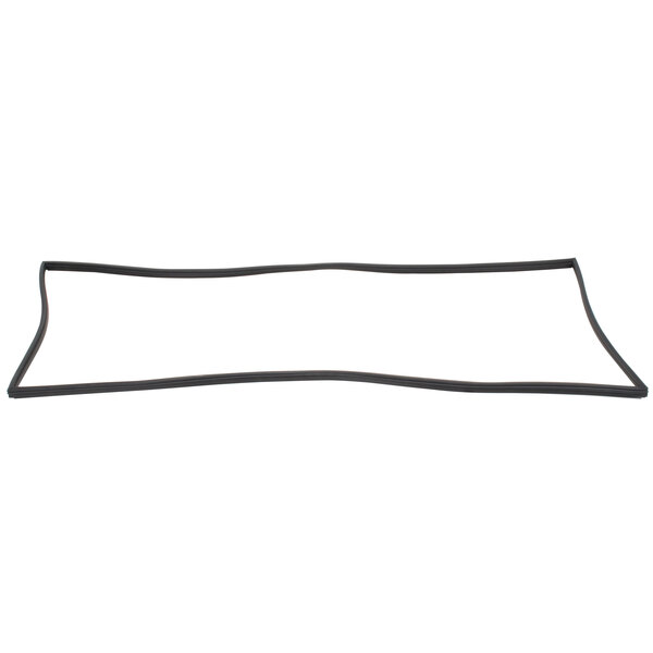 A black rubber seal strip for a True 810802 refrigerator door on a white background.