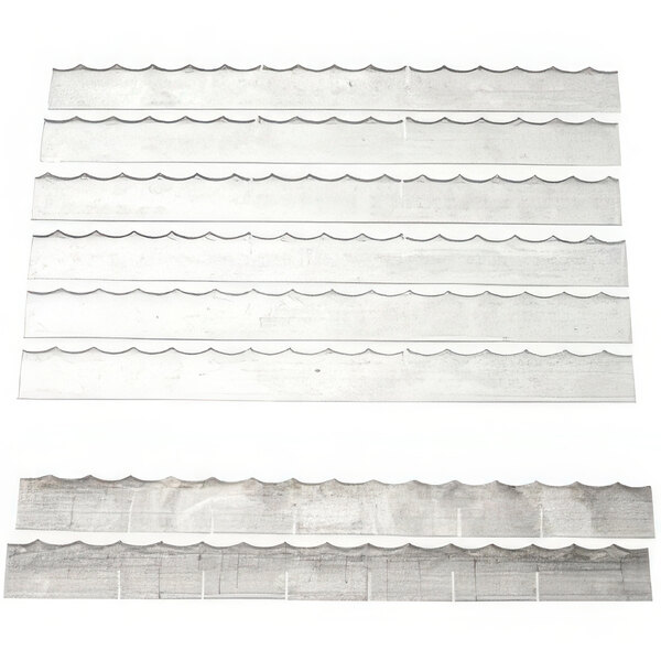 A set of metal scalloped blades.