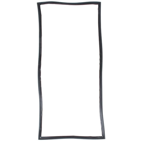 A rectangular black magnetic door gasket with a white background.