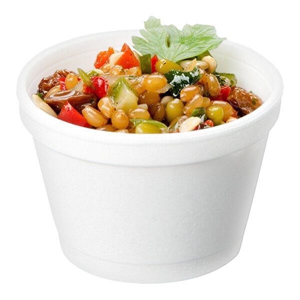 Dart 4J6 4 oz. White Customizable Foam Food Container - 1,000/Case