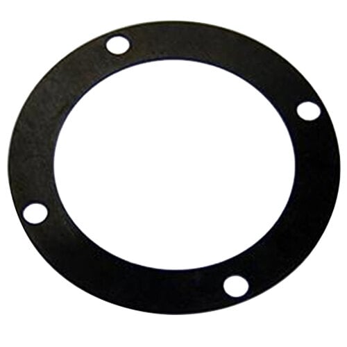 A close up of a black True Replacement Draft Standard Gasket with holes.