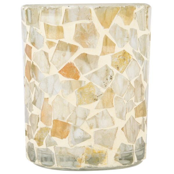 Sterno Products 80202 3 1/2" Light Gold Mosaic Votive Liquid Candle Holder