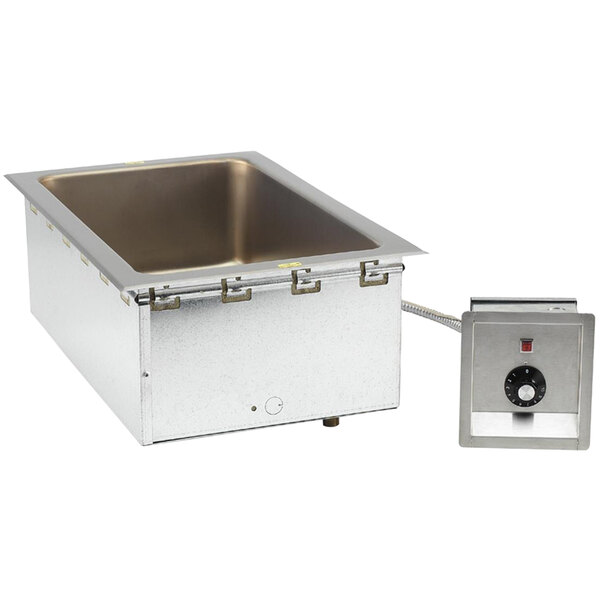 A Vollrath stainless steel hot food well with a control panel.