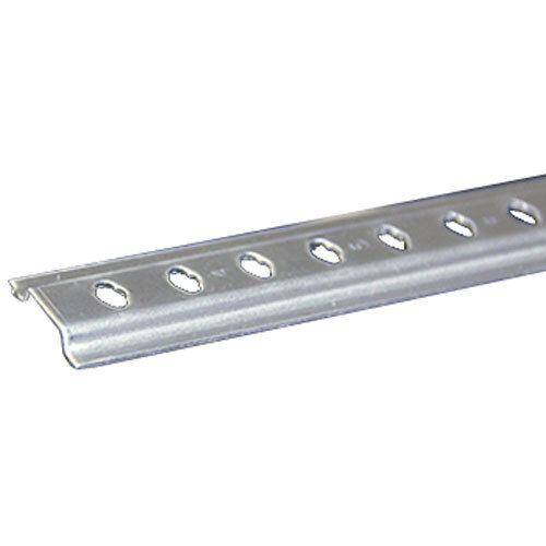 A close-up of a True 24" Shelf Standard, a metal bar with holes.