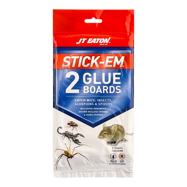 A package of JT Eaton Stick-Em Mouse and Insect Glue Board Traps.