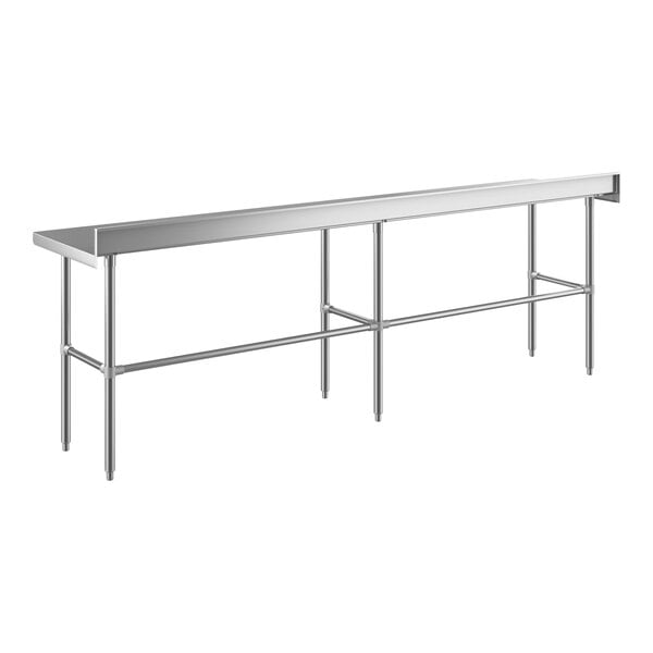 Regency 24" x 108" 16-Gauge 304 Stainless Steel Commercial Open Base Work Table with 4" Backsplash