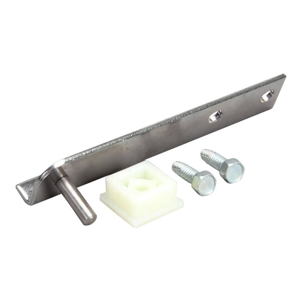 A stainless steel Bottom Left Hinge Kit with screws and bolts.