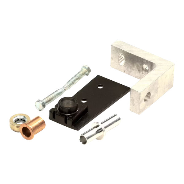 A black metal True Bottom Left Hinge kit with screws and bolts.