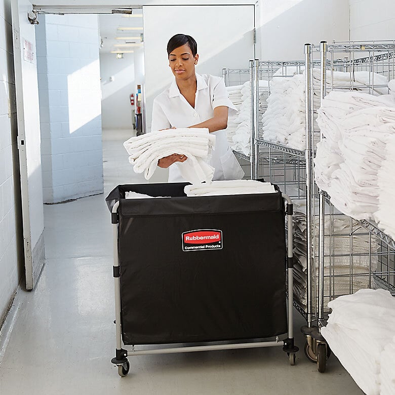 Rubbermaid Laundry Cart, 8 Bushel Collapsible X-Cart - 1881750